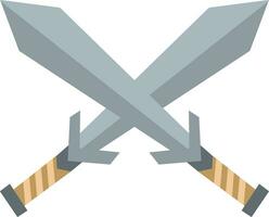 Clipart of two crossed swords pointing up vector or color illustration