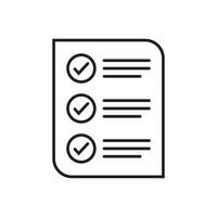 Checklist vector icon. Document icon, illustration isolated on white background for graphic and web design.