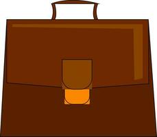 Large brown briefcase vector or color illustration