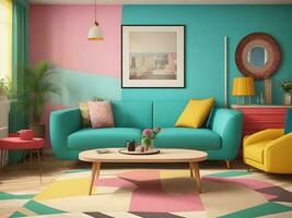 AI generated New Modern Living room Interior, home interior ai generated photo