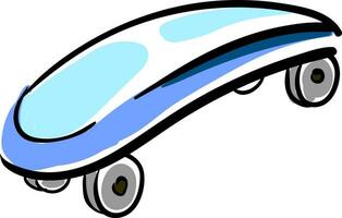 Skateboard hand drawn design, illustration, vector on white background.