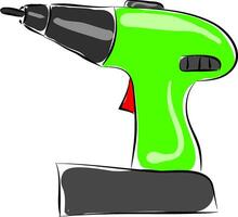 Drill hand drawn design, illustration, vector on white background.