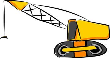 Crane hand drawn design, illustration, vector on white background.