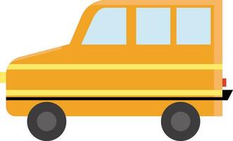 A yellow color bus symbolizing transportation used for school students vector color drawing or illustration