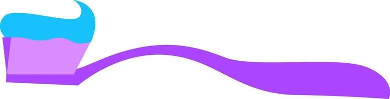 A purple toothbrush with toothpaste is ready for brushing up the teeth vector color drawing or illustration