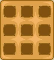 A square waffle to be enjoyed with whipped cream or syrup as a desert vector color drawing or illustration