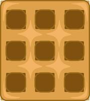 A square waffle to be enjoyed with whipped cream or syrup as a desert vector color drawing or illustration