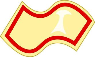 A big beautiful soft towel of bright yellow and red color vector color drawing or illustration