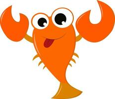 An orange crawfish in the sea vector or color illustration