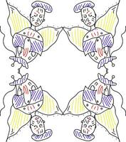 A frame of four colorful angles vector or color illustration