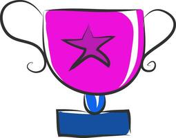 A purple child's trophy vector or color illustration