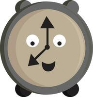 Time displayed 1 hour and 30 minutes in a wall clock vector or color illustration