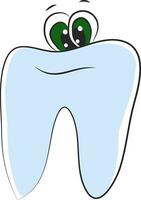 Toothpaste with two green-colored eyes vector or color illustration