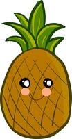 Cute pineapple vector or color illustration