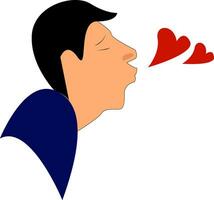 A man blowing kiss to his lovable person vector color drawing or illustration
