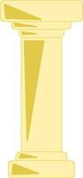 A yellow pillar that acts as a structural element to hold the weight vector color drawing or illustration