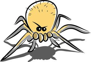 Drawing of an angry spider with its eight legs vector color drawing or illustration