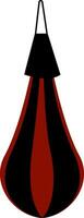 A red and black punching bag to practice boxing vector color drawing or illustration