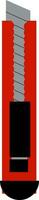 un agudo espada en rojo la seguridad cubrir es usado para papel corte vector color dibujo o ilustración