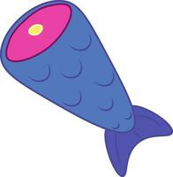 Clipart of the lower part of the fish known as the tail vector color drawing or illustration