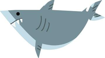 An angry shark looking out for its prey underwater vector color drawing or illustration