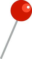 redondo rojo caramelo con un palo llamado pirulí vector color dibujo o ilustración
