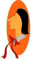 Clipart of a man wearing a red long ribbon neck tie vector color drawing or illustration