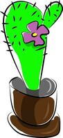 pintura de un alto floreciente cactus planta vector color dibujo o ilustración