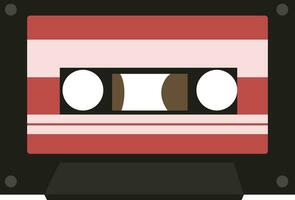 An old cassette used for playing music vector color drawing or illustration