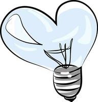 A heart shape bulb light for the purpose of decoration vector color drawing or illustration