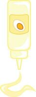 A bottle of white dressing or sauce called mayonnaise vector color drawing or illustration