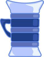 A blue spiral designed cup to hold coffee-based drinks vector color drawing or illustration