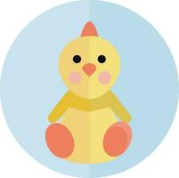 Clipart of a baby chicken in pink and yellow color vector color drawing or illustration