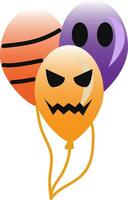 Decorative balloons with scary faces for the Halloween party vector color drawing or illustration