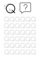 Printable letter Q alphabet tracing worksheet vector