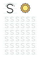 Printable letter S alphabet tracing worksheet vector