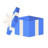 azul regalo caja en plano diseño para utilizando como bandera vector