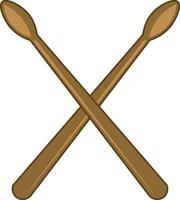 Two small wooden sticks are generally used to strike musical instruments like drum vector color drawing or illustration