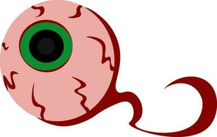 Clipart of an eyeball with veins green pupil and other details vector color drawing or illustration