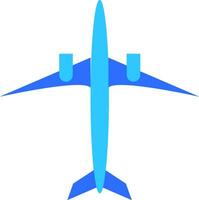 Picture of a blue aircraft with two engines ready for take off vector color drawing or illustration