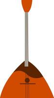 A Russian stringed musical instrument balalaika with a triangular wooden body vector color drawing or illustration