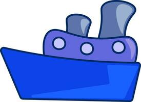 A big blue toy ship vector or color illustration