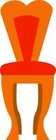 A wooden chair with red cushion vector or color illustration