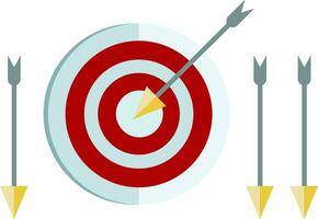 A dartboard and arrows vector or color illustration