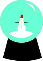 Snow globe with snowman vector or color illustration