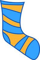 Yellow and blue color socks vector or color illustration