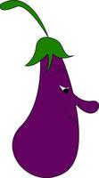 A brinjal shape creature vector or color illustration