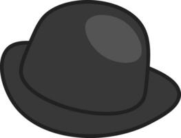 A black bowler's hat vector or color illustration