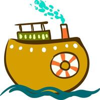 Stem ship with life preserver vector or color illustration