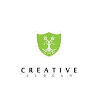 tree logo design natural eco vector leaf growth